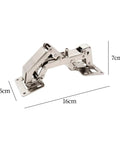 Rotating Concealed Cabinet Hinges 180 Degree Frameless Hydraulic Soft Close Door Fittings, 16cm x 7cm x 5cm metal hinge