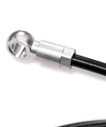 Close-up of 2500mm Bicycle Hydraulic Disc Brake Hose Kit for Shimano BH90 System With Banjo Adapter Cut To Fit Length Aluminum Banjo.
