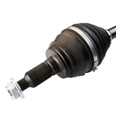 Close-up of CV Axle Assembly For 1999-2006 Chevy Silverado 1500 Front Drive Shaft Replacement With Durable Neoprene Boot, Heavy Duty CV Joint