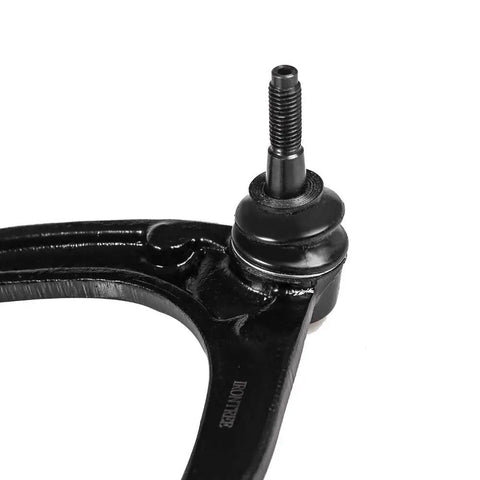 Beefy Front Upper Control Arms With Ball Joints Kit For GM Trucks And SUVs 07 To 16 Silverado 1500 Tahoe Suburban 1500 Avalanche 07 To 15 Sierra 1500 Yukon 07 To 14 Escalade Two Piece Left Right black steel upper arm ball joint close-up