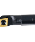 Half Inch Shank Indexable Boring Bar With CCMT32.5 Insert, 7 Inch Overall Length, Negative 5 Degree End and Side Cutting Angles