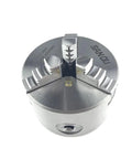 High-Performance K11-80 Metal Lathe Chuck, 80mm 3-Jaw Scroll Design For Mini Mills And Woodworking Tools, with hardened steel jaws.