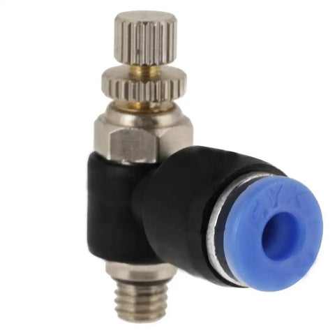 Close-up of 20 Pieces Push To Connect Pneumatic Fittings M5 For 4Mm OD Tubing 360 Degree Rotating Quick Connect Valve, brass and plastic