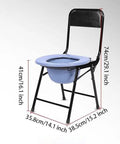 Heavy Duty Steel Frame Folding Commode Chair For Seniors And Mobility Challenges No Sweat Snap Assembly Portable Bedside Toilet dimensions 74cm height