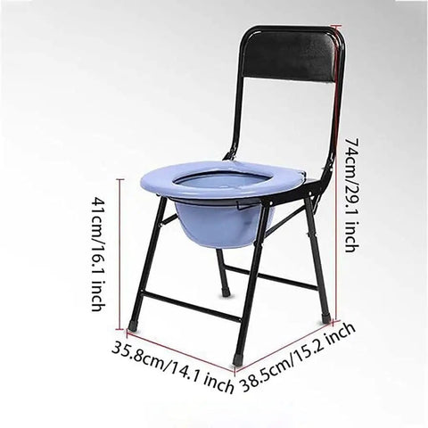 Heavy Duty Steel Frame Folding Commode Chair For Seniors And Mobility Challenges No Sweat Snap Assembly Portable Bedside Toilet dimensions 74cm height