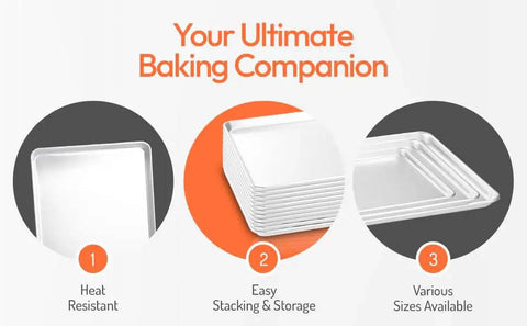 Full Size 18 By 26 Inch Aluminum Sheet Pan For Commercial Bakery features heat resistance and easy stacking for storage