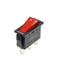 Isolation Switch Rocker 2 Position 3 Pin With Light For Electrical Gear, red switch on white background