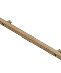 Top Shelf Natural Wood Wall Mount Stair Handrails With A Non Slip Grip Built For Heavy Duty Daily Wear This Three Foot Safety Railing in oak finish, showing side view.