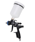 High Performance 1.3mm HVLP Paint Sprayer With 600ML Cup And Stainless Steel Nozzle side view showing ergonomic grip and spray nozzle