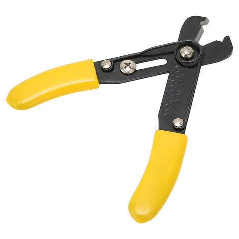 No Fuss Wire Strippers With A Comfort Rubberized Handle And High Precision Single Hole Cutter, yellow rubber grips, ideal for jewelry making.
