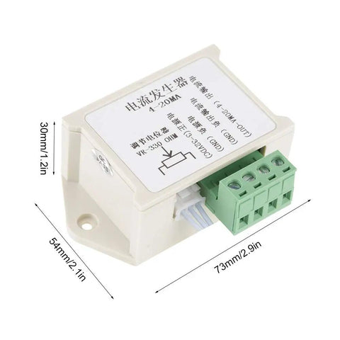 4-20mA Current Output Generator Module For PLCs And Frequency Converters with dimensions 73x54x30mm