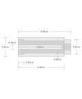 Diagram of Three Eighths Inch Drive Deep Seven Eighths Inch Six Point Oxygen Sensor Socket showcasing dimensions and design