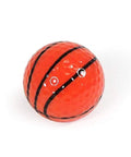 Single orange golf ball resembling basketball, part of Novelty Golf Balls 3 Pack in Basketball Display Tube, 2-piece solid core, 352 dimples
