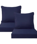 Outdoor Cushion Set For Deep Seating 24 By 24 By 3.5 Inches Lounge Ready Water Resistant And Fade Resistant Blue