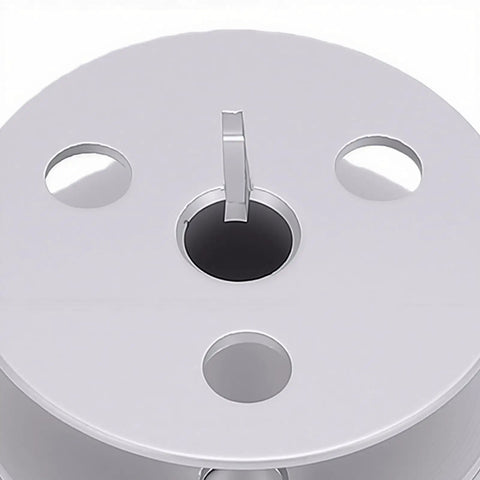 Top view of Hustle Ready Aluminum Sewing Machine Bobbins For Durkopp 1767 867 887 CNC machined precision balance.