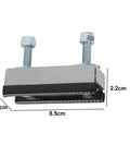Heavy Duty Roof Rack Mounting Brackets For RVs And Campers Stainless Steel Clamps 8.5cm with rubber padding shown from the side