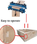 Rock Solid 12 Inch Wood Dovetail Jig Router Template For Dead Nuts Accurate Cabinet Joinery and Drawer Boxes with wood piece detail.