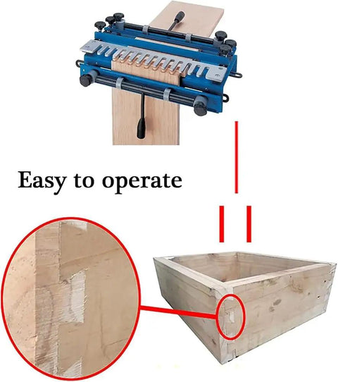 Slick 12 Inch Wood Dovetail Jig And Mortise Template Built Tough For Cabinet Makers demonstrating precision cuts on wood.