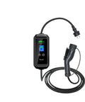 Heavy Duty Portable EV Charger Delivering Smooth Juice To Your Rig With Type Two Connector, featuring digital display and Type Two plug.
