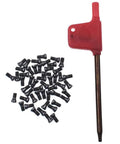 50 Piece M2.5 X 6MM Torx Socket Head Cap Screws For Carbide Insert Lathe Tools with red driver tool.