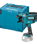 Makita 18 Volt Cordless Automatic Rebar Tying Tool With Makpac Case, showing tool and storage case for construction jobs.