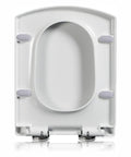 Freakin Smooth Soft Close Square Toilet Seat With Instant Quick Release Toss Design Thickened Polymer Build Easy Wipe Down Surfaces top view.