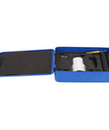 Six Piece Double Head Metal Nibbler Cutter Kit in blue case with hole saw drill attachment and adjustable heads