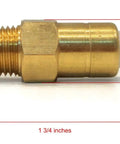 Brass thermal relief valve for pressure washer; male threaded inlet, hex body, white plastic outlet