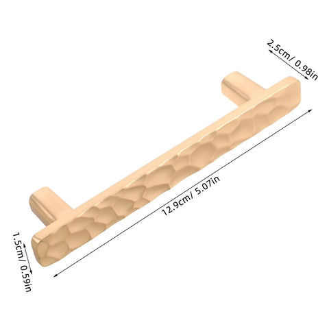 Gold cabinet pull handle, size 12.9cm x 2.5cm, made from zinc alloy. Two Pack Zinc Alloy Cabinet Pull Handles With Screws For Kitchen Cabinets Wardrobe And Dresser Doors Modern Metal Drawer Pulls Hardware Accessories Dope Quality Ready To Install Built To Last