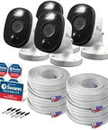 Quad Pack 1080P BNC Security Cameras For Select DVR Systems, Indoor Outdoor IP66 Weatherproof, Sensor Warning Light, cables included