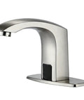 Sensor Automatic Touchless Bathroom Sink Faucet With Hot And Cold Mixer Hands Free Water Flow Saves Water Brushed Nickel Finish