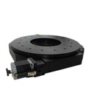 Bulletproof Motorized Rotary Stage With Smooth Operator Drive And High End Optical Worm Gear Scale For Zero Hassle Step Move Benchtop Layouts And Alignment, top view.