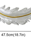 Knockout Modern Wall Mounted Coat Hooks For Tight Spaces With Seven Rust Proof Resin Hangers showing a white feather design and gold accent.