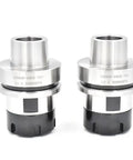 Rock Solid Precision Balanced Collet Chuck For HSK63F CNC Woodworking Tool Holder, two ER32 tool holders with smooth finish.