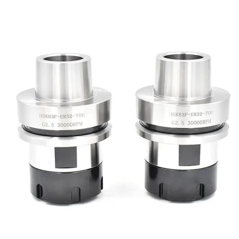 Top Tier Dead Nuts Accurate HSK63F Collet Chuck Tool Holder With ER20 Design, precise CNC spindle connectors, durable aluminum finish.