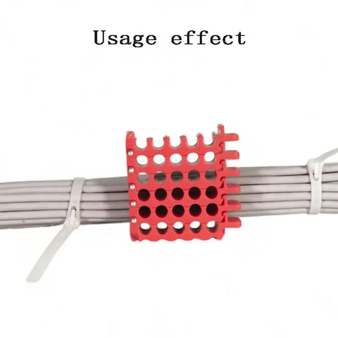 Cat5 And Cat6 Wire Management Comb For Taming That Ethernet Mess In Server Racks While Keeping Your Tech Rig Clean And Totally Pro During Heavy Cable Bundling, red plastic comb organizing gray cables.