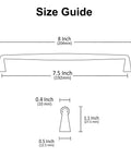 Polished Chrome Cabinet Pulls And Handles 10 Pack 7.5 Inch Center To Center Hole Spacing size guide diagram with measurements