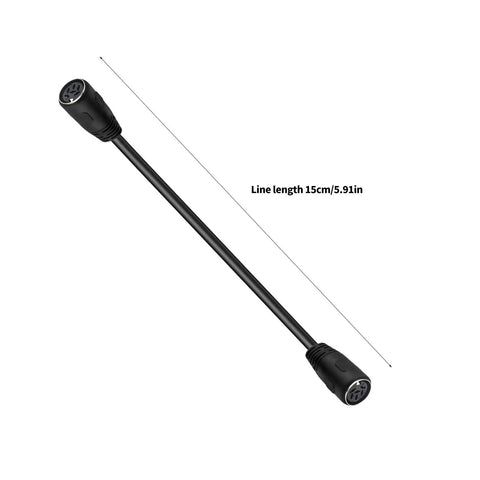 DIN 6 Pin Female To Female Extension Cable For Digital Audio And Data Links, 15cm length, suitable for stable connections.