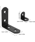 Two sizes of black brackets from 20 Piece L Shaped Support Brackets Set With Two Sizes Heavy Duty Metal L Corner Braces Steel Right Angle Shelf Brackets