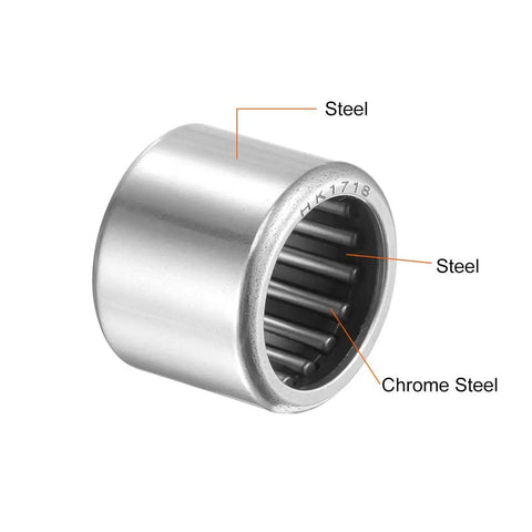 Needle Roller Bearings 17mm Bore 23mm OD 17.8mm Width Chrome Steel Open End 5 Pack Top Notch Precision Bearings
