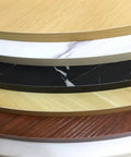 Various wood and marble finishes of Wood Round Dining Turntable Lazy Susan Rotating Serving Tray 20 To 40 Inch for Home Kitchen Counter.