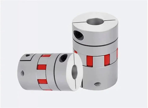 One Pack Heavy Duty Plum Elastic Coupler For Servo Motor Builds with red rubber insert, showing flexible design and precision fit.