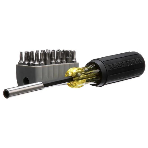 Magnetic Multibit Screwdriver Kit With Torx T7 Through T40 Hex Spanner Tri Wing Torq And Nut Tamperproof Bits In A Tough Storage Block