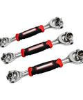 Heavy Duty Swivel Socket Wrench Set 8mm To 21mm Perfect For Grease Monkey Projects Reaches Nasty Tight Spaces With Ease Non Magnetic Grip Handles Stubborn Bolts Like A Champ, three-piece set with rubber grip handles.