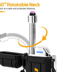 Dual Arc USB Rechargeable Plasma Lighter With LED Battery Indicator showing 360° flexible neck, windproof design