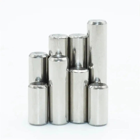 Beefy Heavy Duty Stainless Steel Dowel Pin Assortment Set for Shelves and Closets in a stacked display