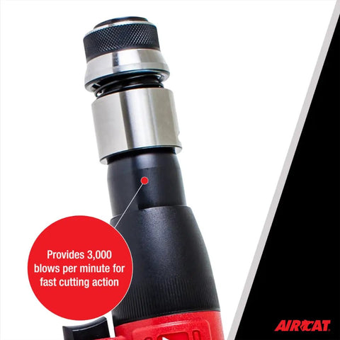 Lightweight Composite Air Hammer With 0.401 Inch Shank, 3,000 BPM, Beast Pneumatic Demolition Tool close-up view of the head