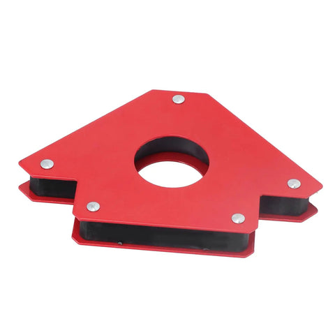 Heavy Duty 5 Inch Welding Magnetic Holder With Strong 75 Lbs Grip For Metal Fabrication Projects, red metal angle tool.