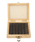 Heavy Duty 5 Pack Quarter Inch Indexable Carbide Insert Set With Hex Wrench And Screws for Metal Lathe in wooden box.