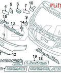 Diagram of 15 Piece Door Liftgate Body Side Rocker Molding Retainer Clip Set For Hyundai And Kia Vehicles components
